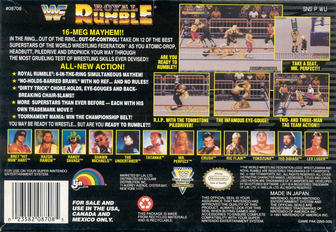 Back Cover for WWF Royal Rumble (SNES)
