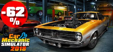 Front Cover for Car Mechanic Simulator 2018 (Windows) (Steam release): July 2021 "-62%" version