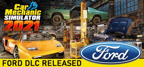 Front Cover for Car Mechanic Simulator 2021 (Windows) (Steam release): April 2023 "Ford DLC" version