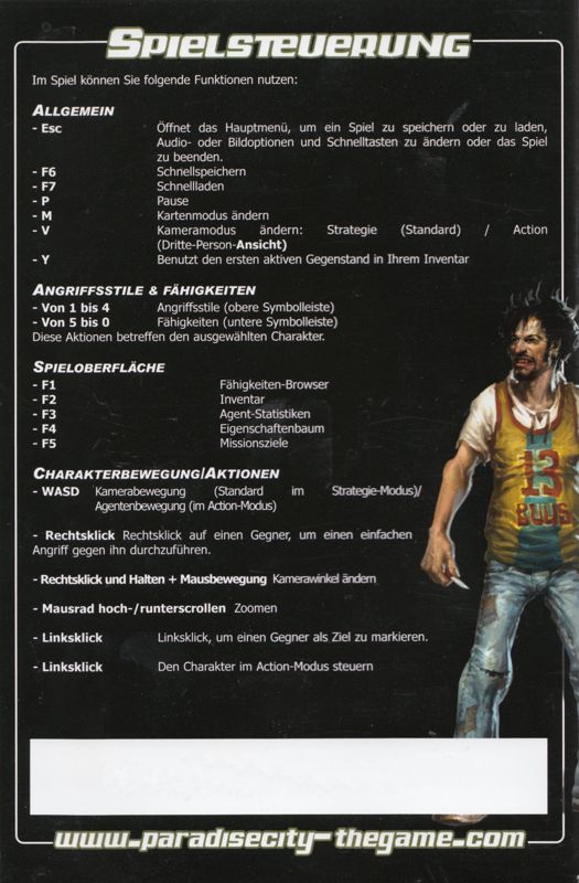 Manual for Escape from Paradise City (Windows): Back