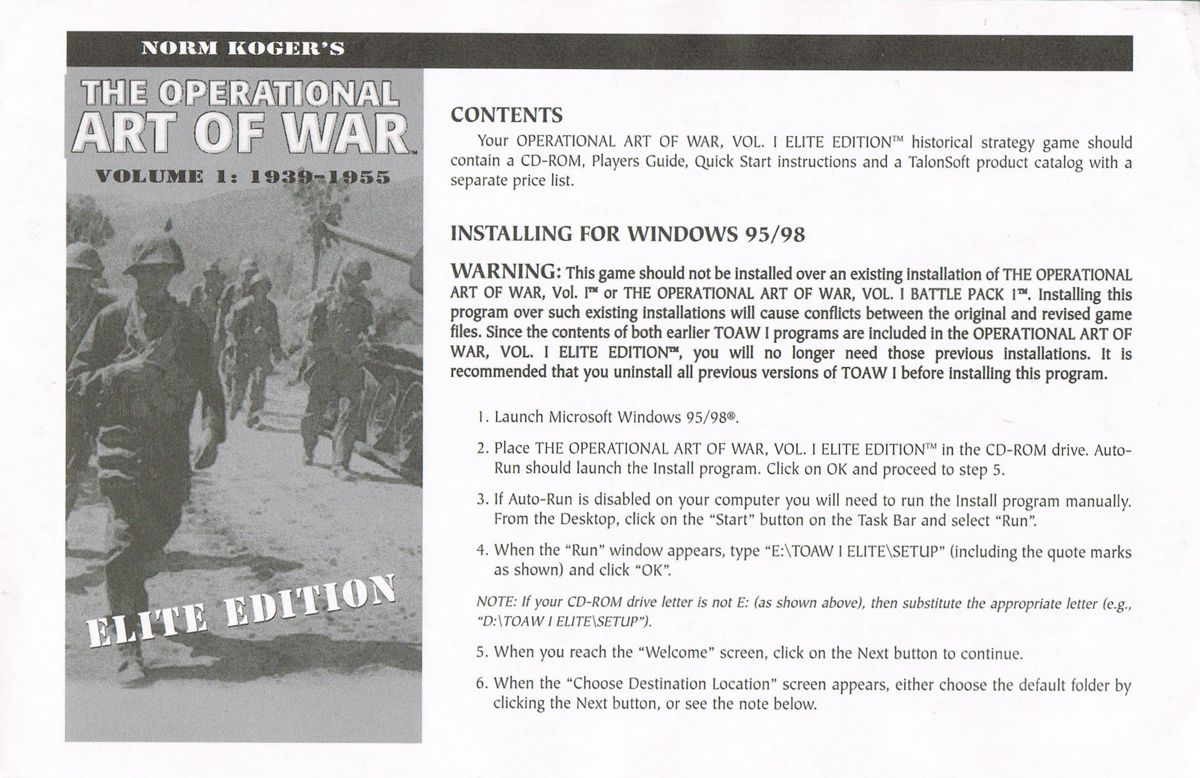 The Operational Art of War Vol 1: 1939-1955 - Elite★Edition cover or ...