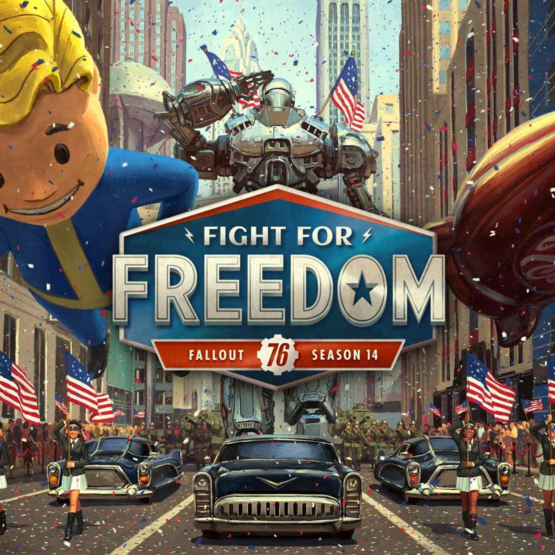 Front Cover for Fallout 76 (PlayStation 4) (download release): "Fight for Freedom: Fallout 76 - Season 14" version