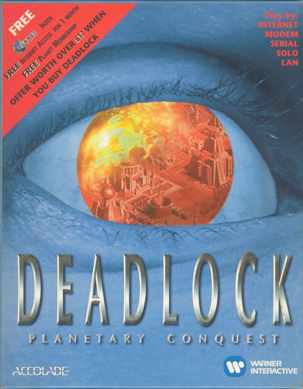 Front Cover for Deadlock: Planetary Conquest (Windows 16-bit) (Box release with Planet Internet bonus CD.): Box - Front