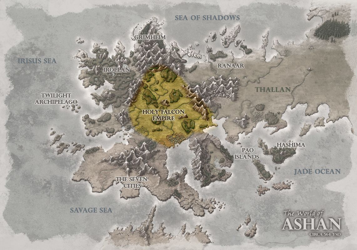 Map for Might & Magic: Heroes VI (Windows) (From the official Ubisoft game website): The World of Asham (Holy Falcon Empire). From the Asham Compendium Haven The Holy Empire.
