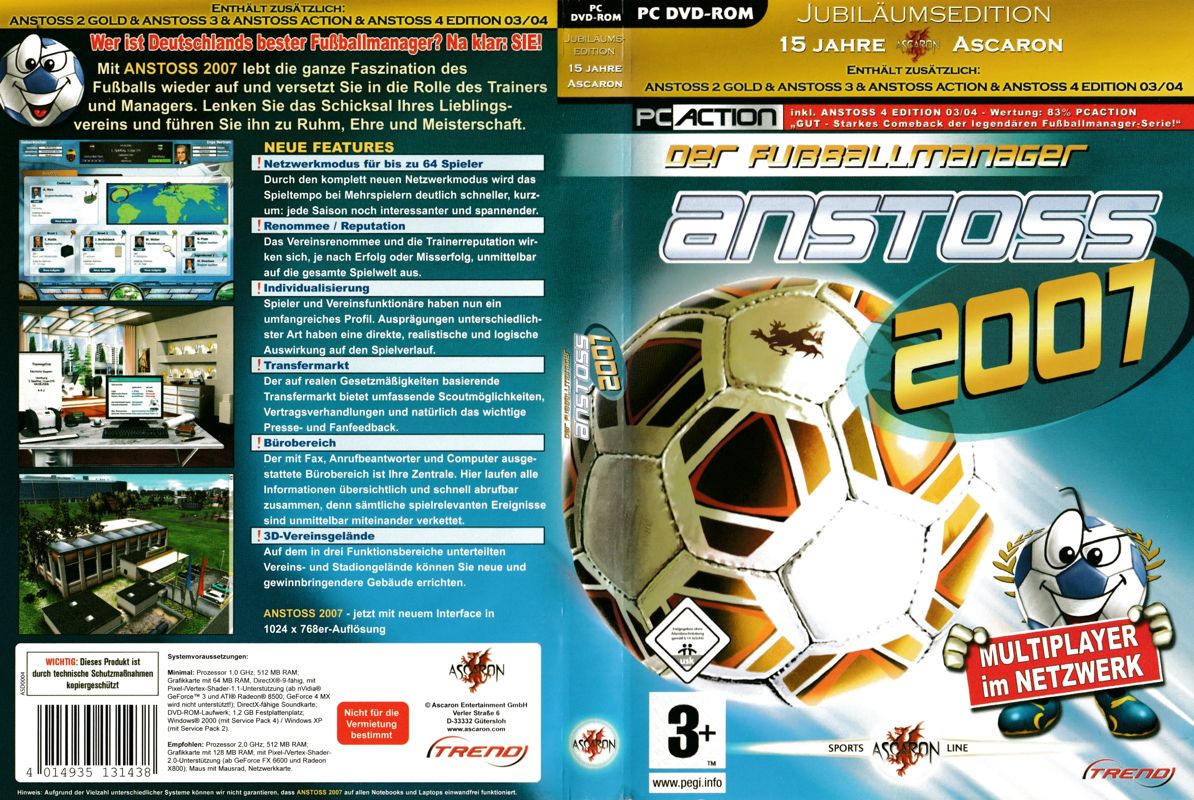 Full Cover for Anstoss 2007: Der Fußballmanager (Windows)