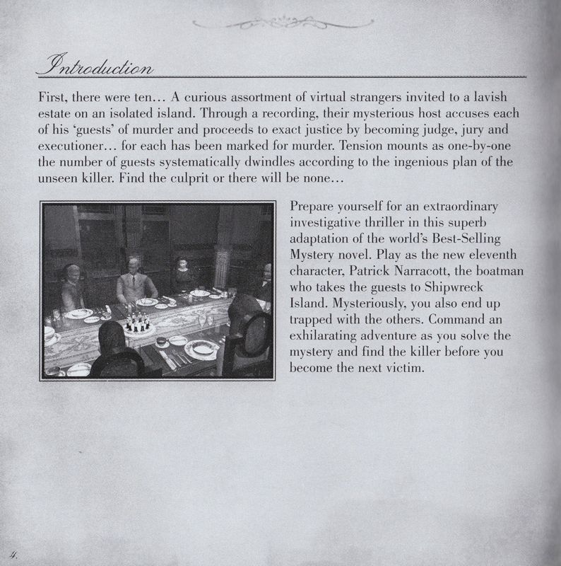 Manual for Agatha Christie: And Then There Were None (Windows) (Big box version): Introduction - Page 4