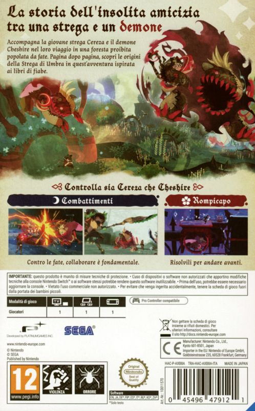 Back Cover for Bayonetta Origins: Cereza and the Lost Demon (Nintendo Switch)