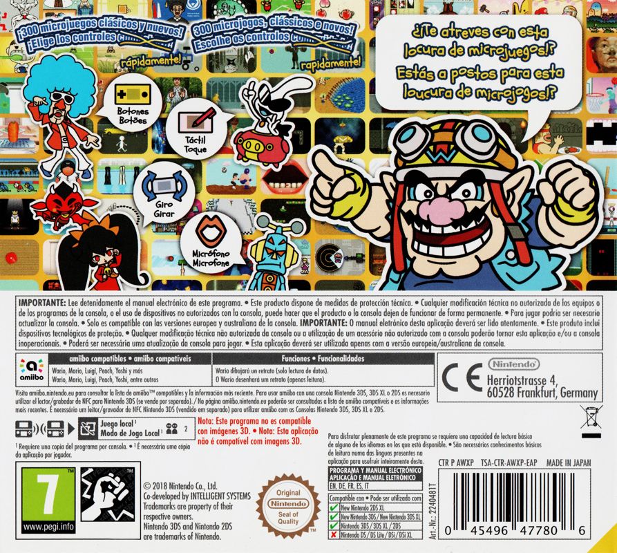 Back Cover for WarioWare: Gold (Nintendo 3DS)