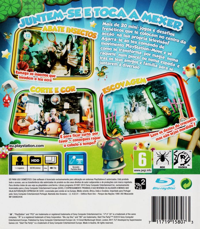 Back Cover for Start the Party! (PlayStation 3)