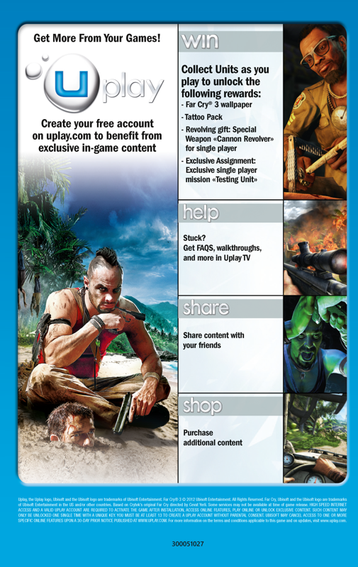 Manual for Far Cry 3 (Windows) (Steam release): Back