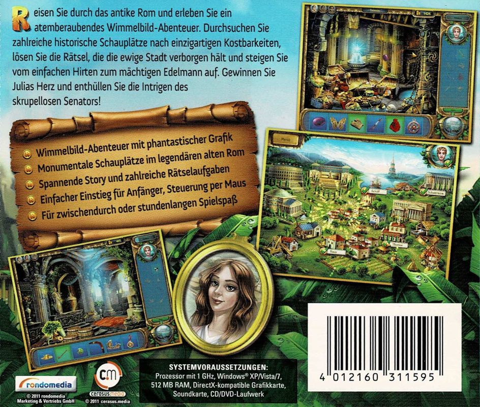 Back Cover for Romance of Rome (Windows) (Software Pyramide release)