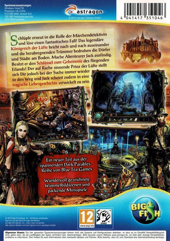 Back Cover for Dark Parables: Jack and the Sky Kingdom (Windows)