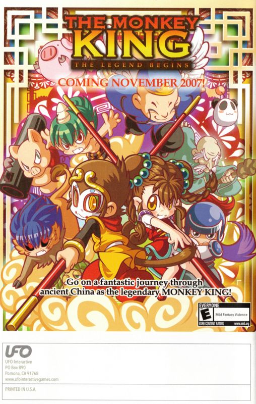 Manual for Balloon Pop (Wii): Back