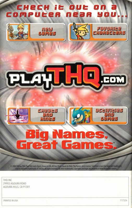 Manual for Neighborhood Games (Wii): Back
