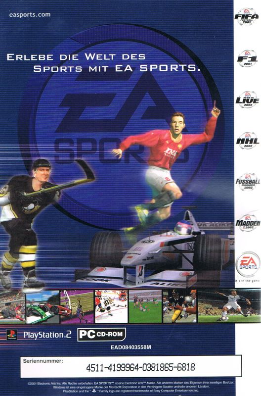 Manual for FIFA Soccer 2002: Major League Soccer (Windows): Back