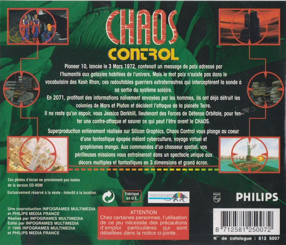 Other for Chaos Control (DOS): Jewel Case - Back