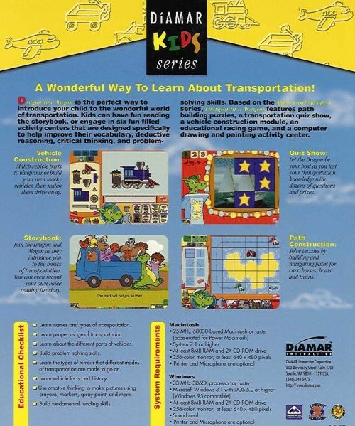 Back Cover for Dragon in a Wagon (Macintosh and Windows 3.x)