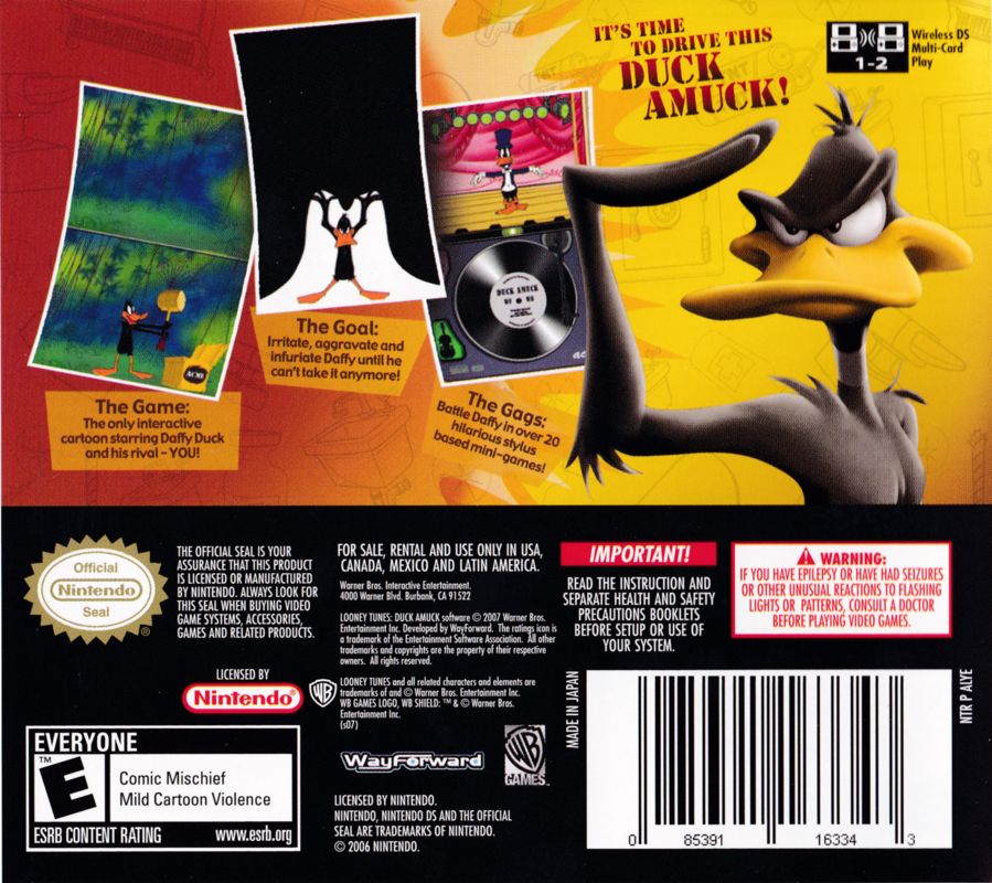 Back Cover for Looney Tunes: Duck Amuck (Nintendo DS)