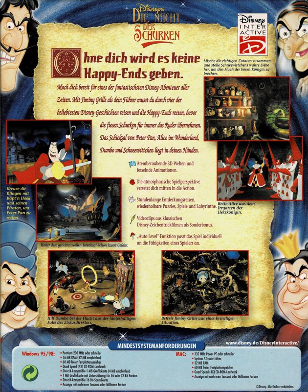 Back Cover for Disney's Villains' Revenge (Macintosh and Windows)
