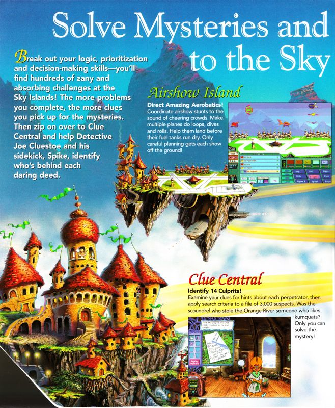 Inside Cover for Thinkin' Things: Sky Island Mysteries (Macintosh and Windows and Windows 3.x): Left