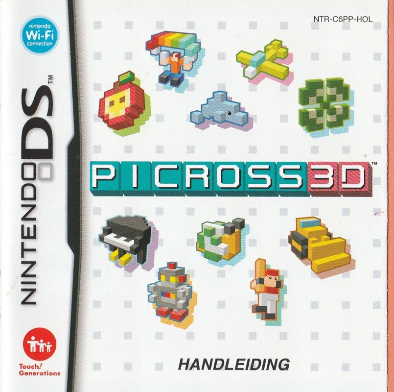 Manual for Picross 3D (Nintendo DS): Front