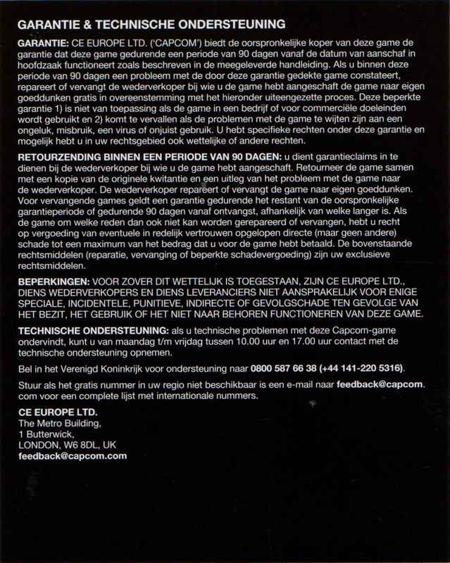 Extras for Devil May Cry 5 (PlayStation 4): Warranty Flyer (Dutch)