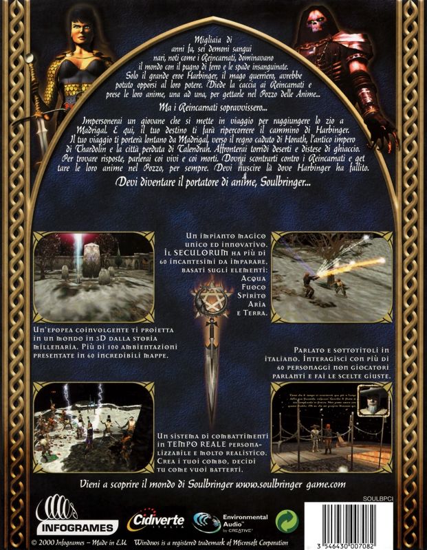 Back Cover for Soulbringer (Windows)