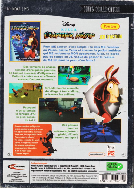 Disney's The Emperor's New Groove cover or packaging material - MobyGames