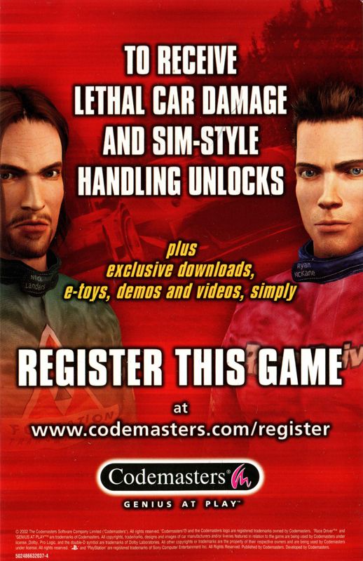 Advertisement for Pro Race Driver (PlayStation 2)