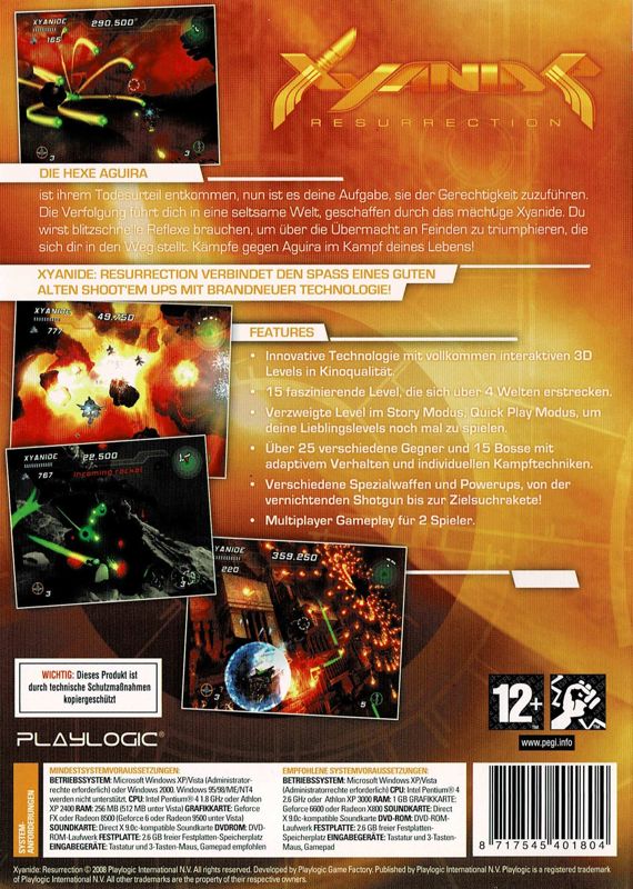 Back Cover for Xyanide: Resurrection (Windows)