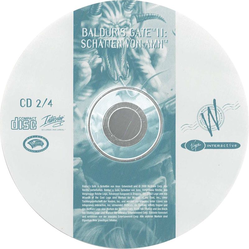 Media for Baldur's Gate II: Shadows of Amn (Windows) (The White Label release): Disc 2