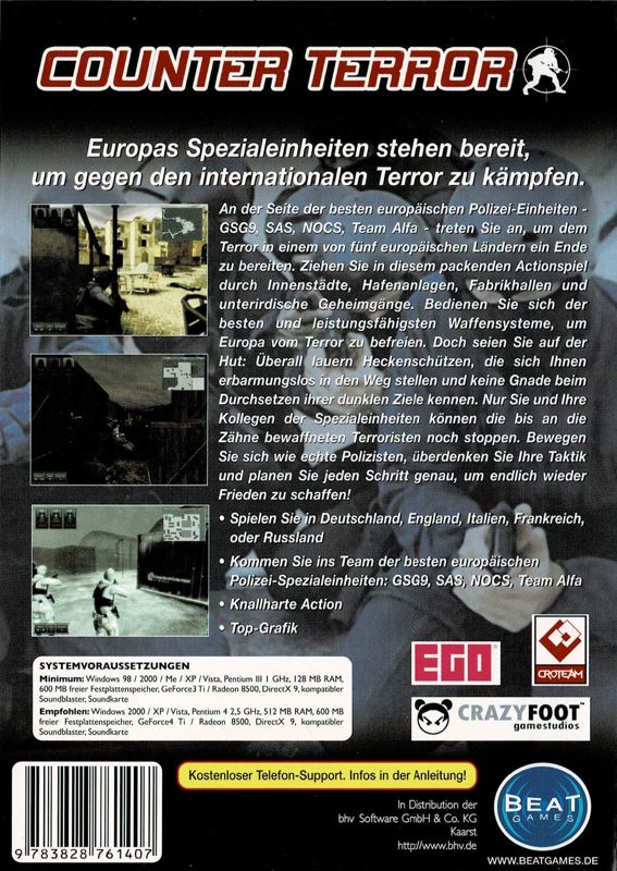 Back Cover for EuroCops (Windows)