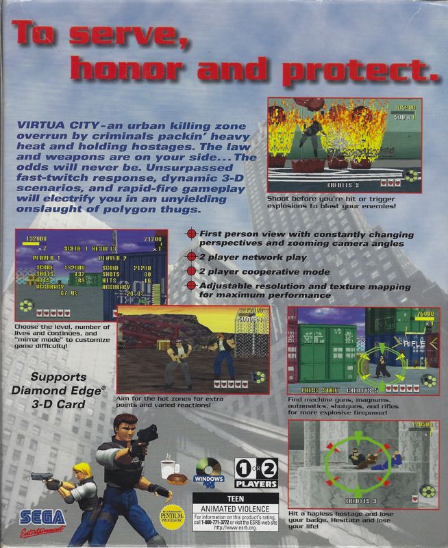 Back Cover for Virtua Cop (Windows) (Original release)