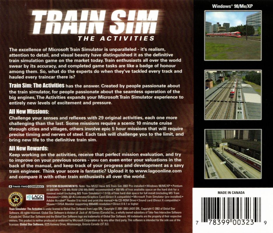 Other for Train Sim Activity Pack (Windows): Jewel Case - Back