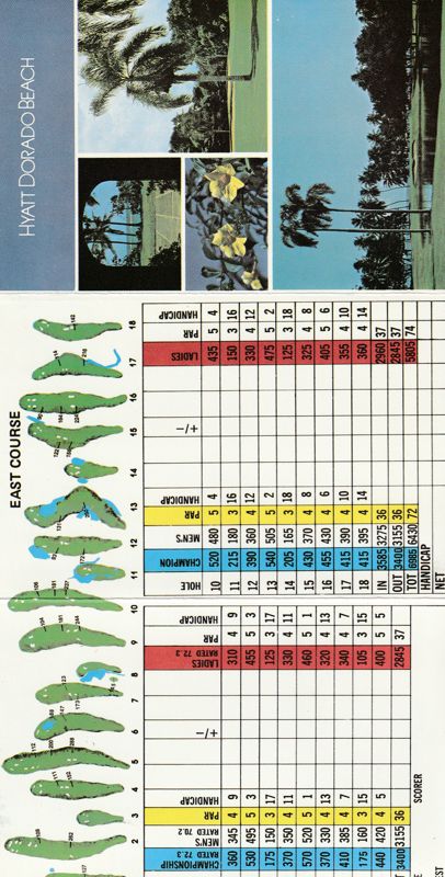 Other for Links: Championship Course - Hyatt Dorado Beach (DOS) (5.25" disk release): Scorecard Front
