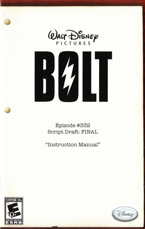 Manual for Bolt (PlayStation 2): Front