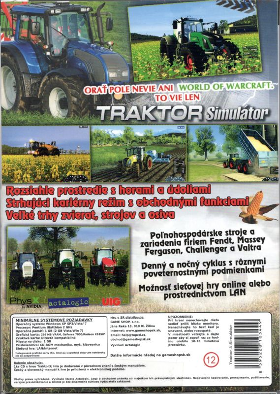Back Cover for Agricultural Simulator 2012 (Windows) (TopCD release)