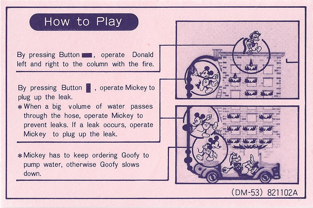 Reference Card for Game & Watch Multi Screen: Mickey & Donald (Dedicated handheld): How to Play.