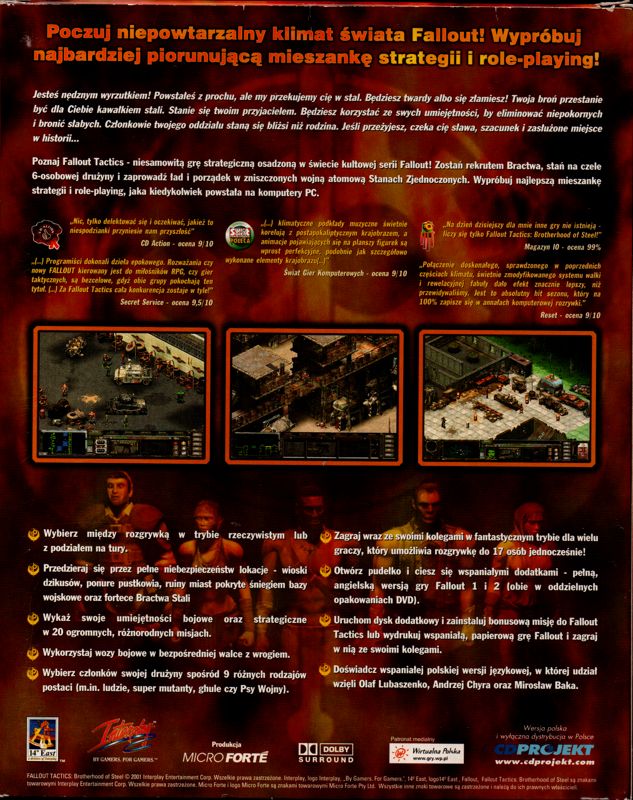 Back Cover for Fallout Tactics: Postnuklearna Gra Taktyczna (Windows)