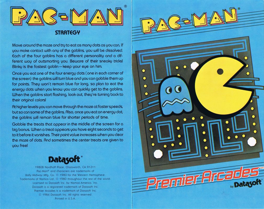 Manual for Pac-Man (Commodore 64)