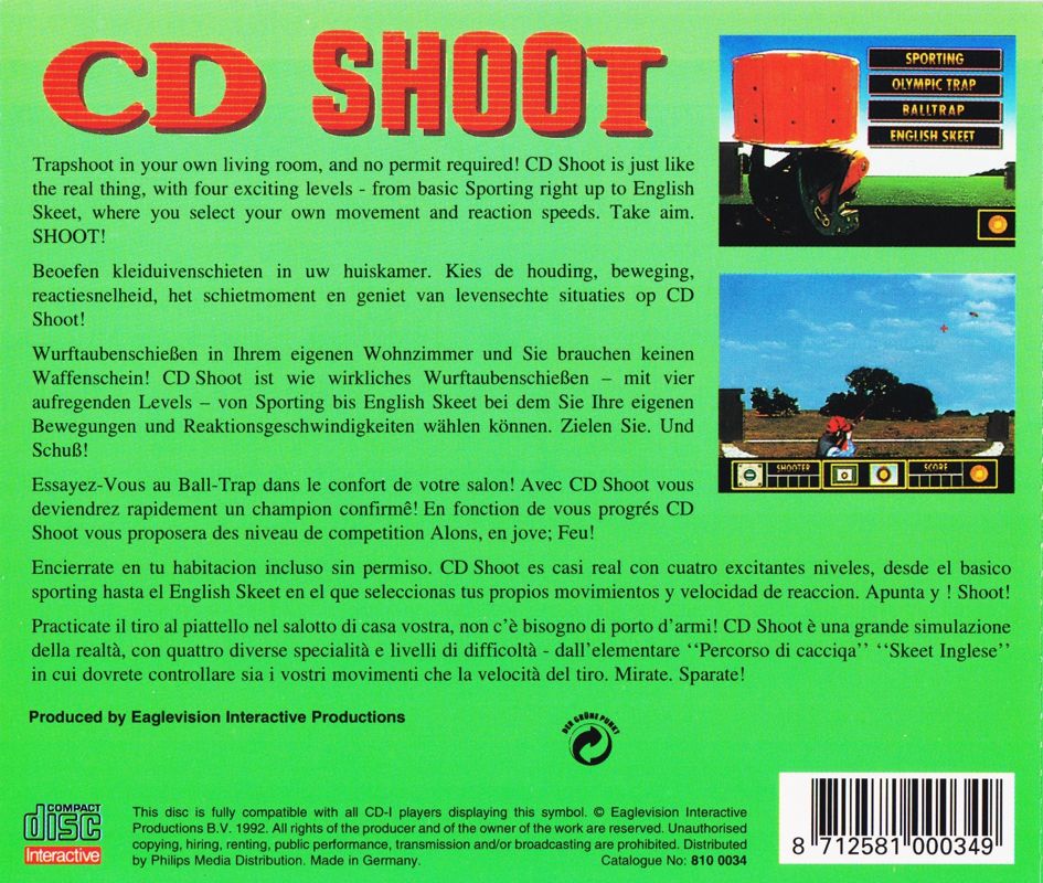 Back Cover for CD Shoot (CD-i)