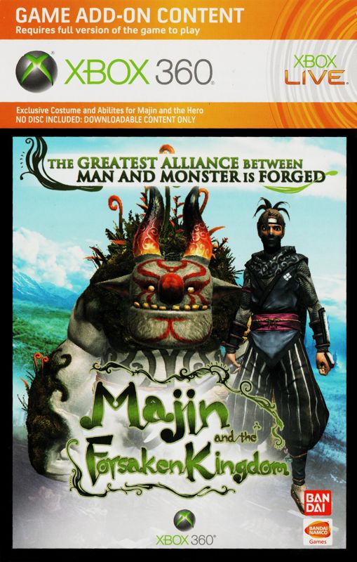 Reference Card for Majin and the Forsaken Kingdom (Xbox 360): Front