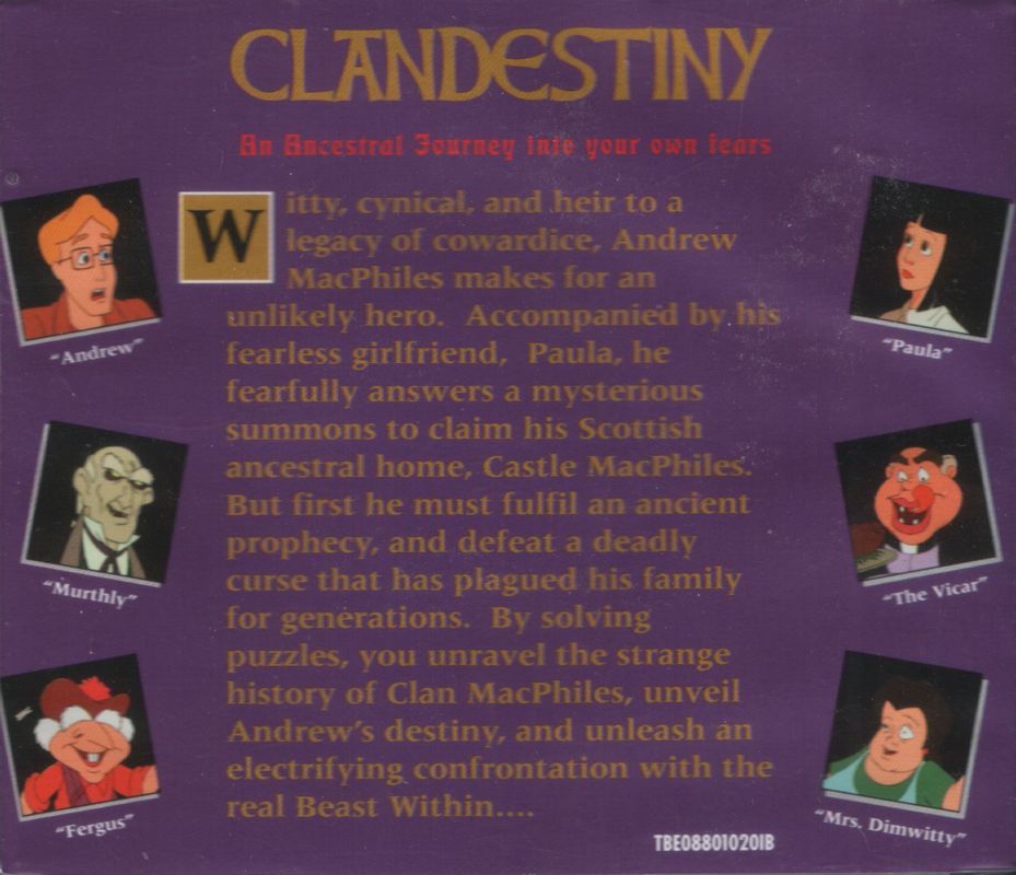 Other for Clandestiny (Windows): Jewel Case - Back