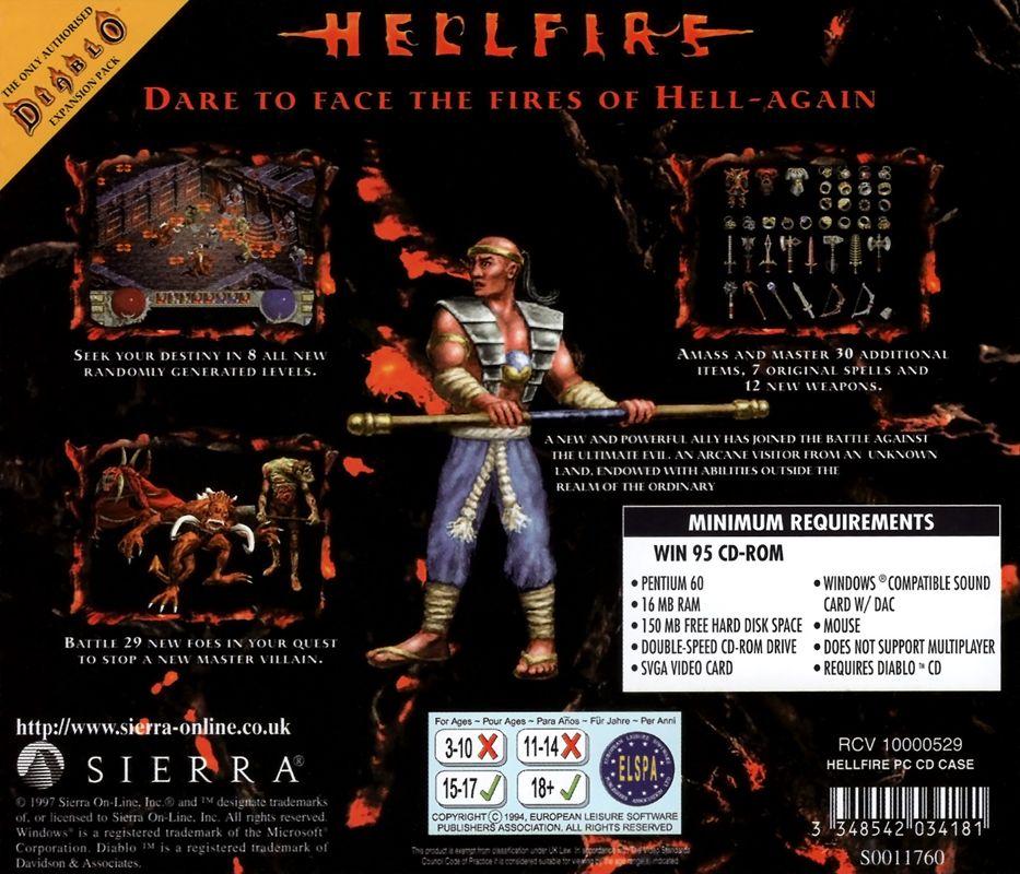 Other for Hellfire (Windows): Jewel Case - Back