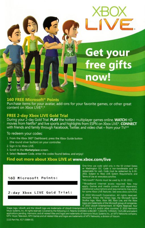 Advertisement for Kinect Joy Ride (Xbox 360): Catalog - Back
