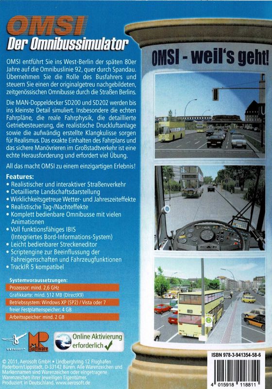 Back Cover for OMSI: The Bus Simulator (Windows)