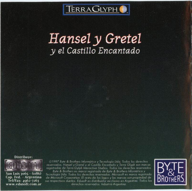 Manual for Hansel & Gretel and the Enchanted Castle (Windows): Back