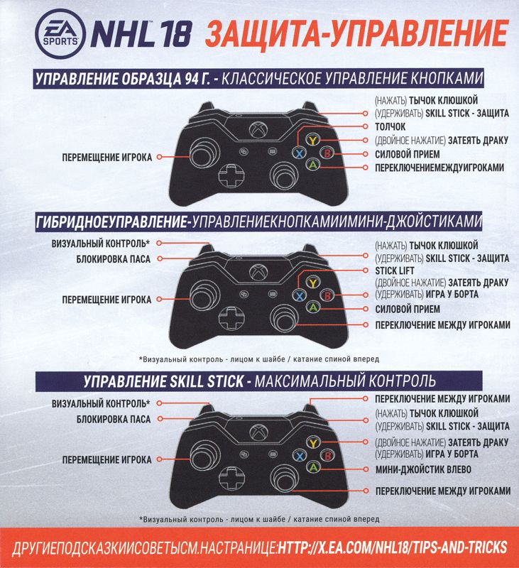 Reference Card for NHL 18 (Xbox One): Defense - Front