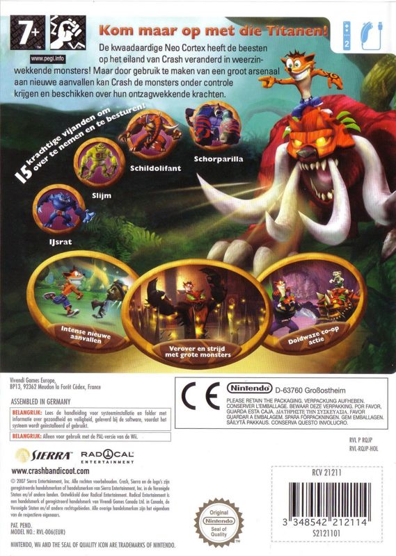 Back Cover for Crash of the Titans (Wii)