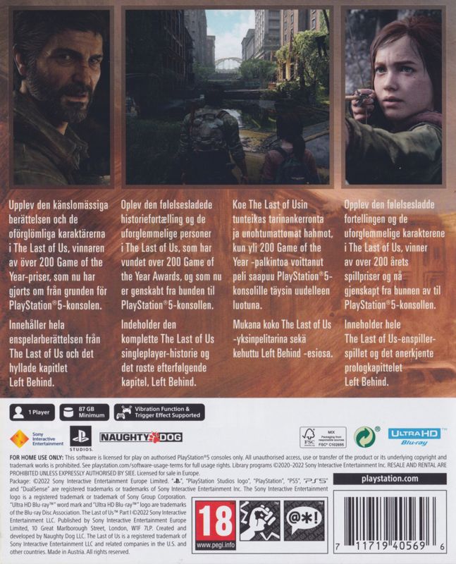 The Last of Us: Part I cover or packaging material - MobyGames